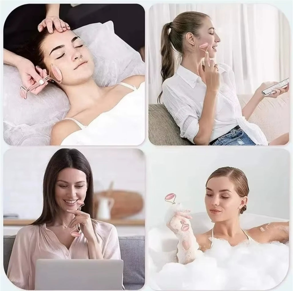 Kit massage visage – Rouleau + Gua Sha en résine – vue produit 5