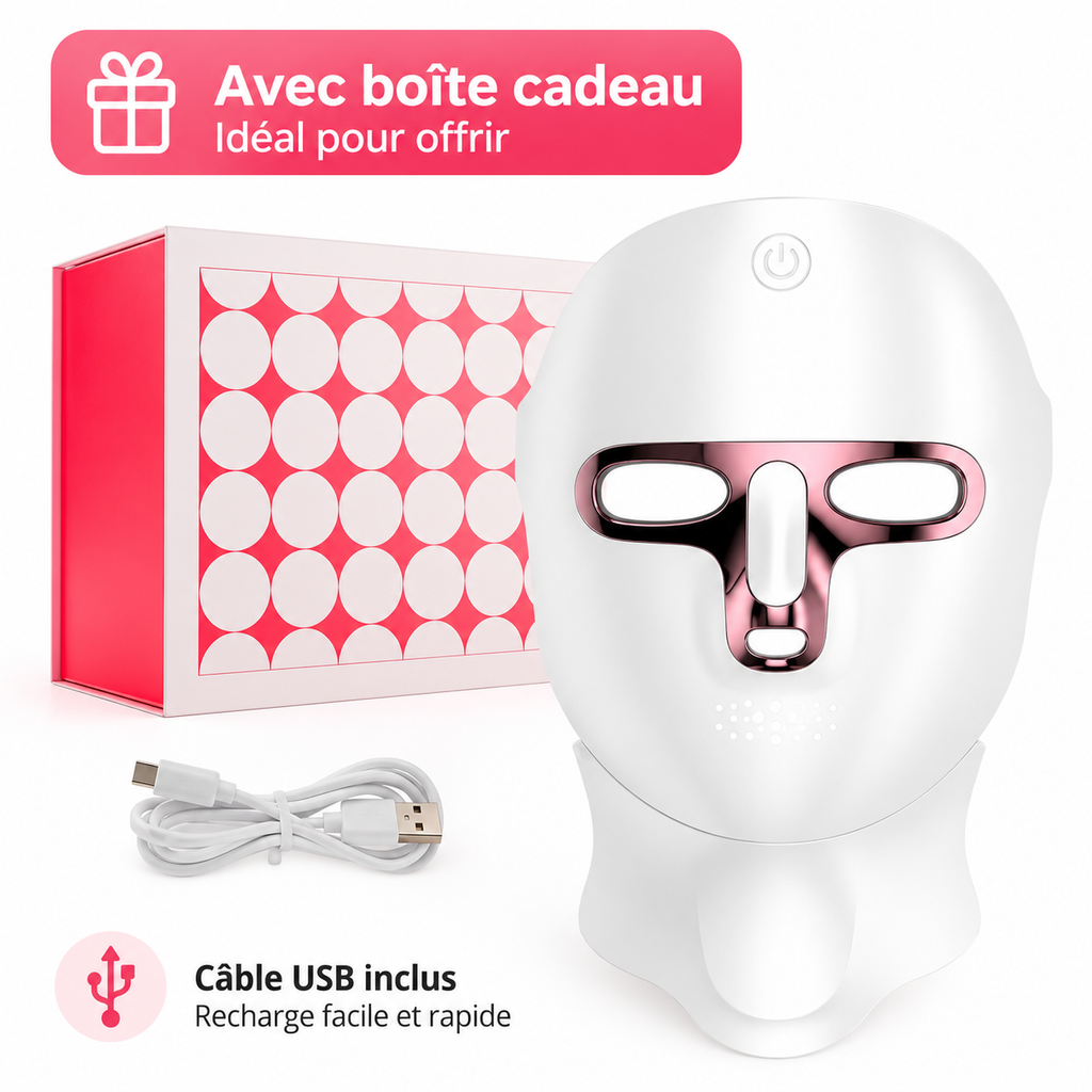 Masque LED visage & cou – 7 couleurs sans fil – vue produit 6