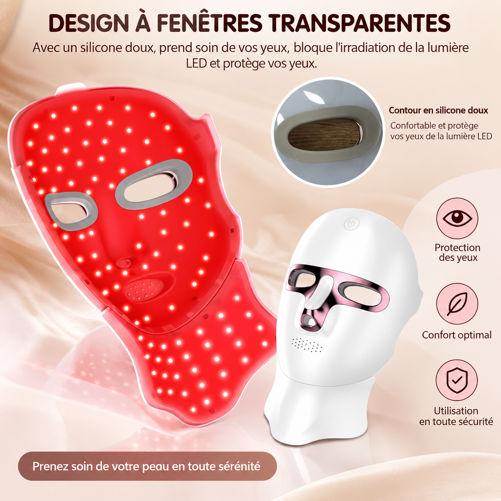 Masque LED visage & cou – 7 couleurs sans fil – vue produit 4