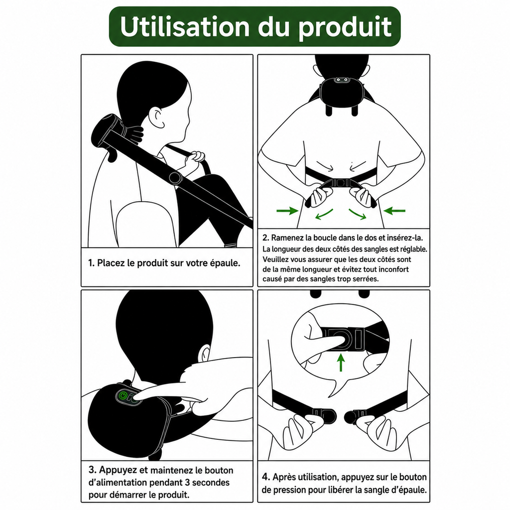 Masseur nuque & épaules avec fonction chauffante – vue produit 3