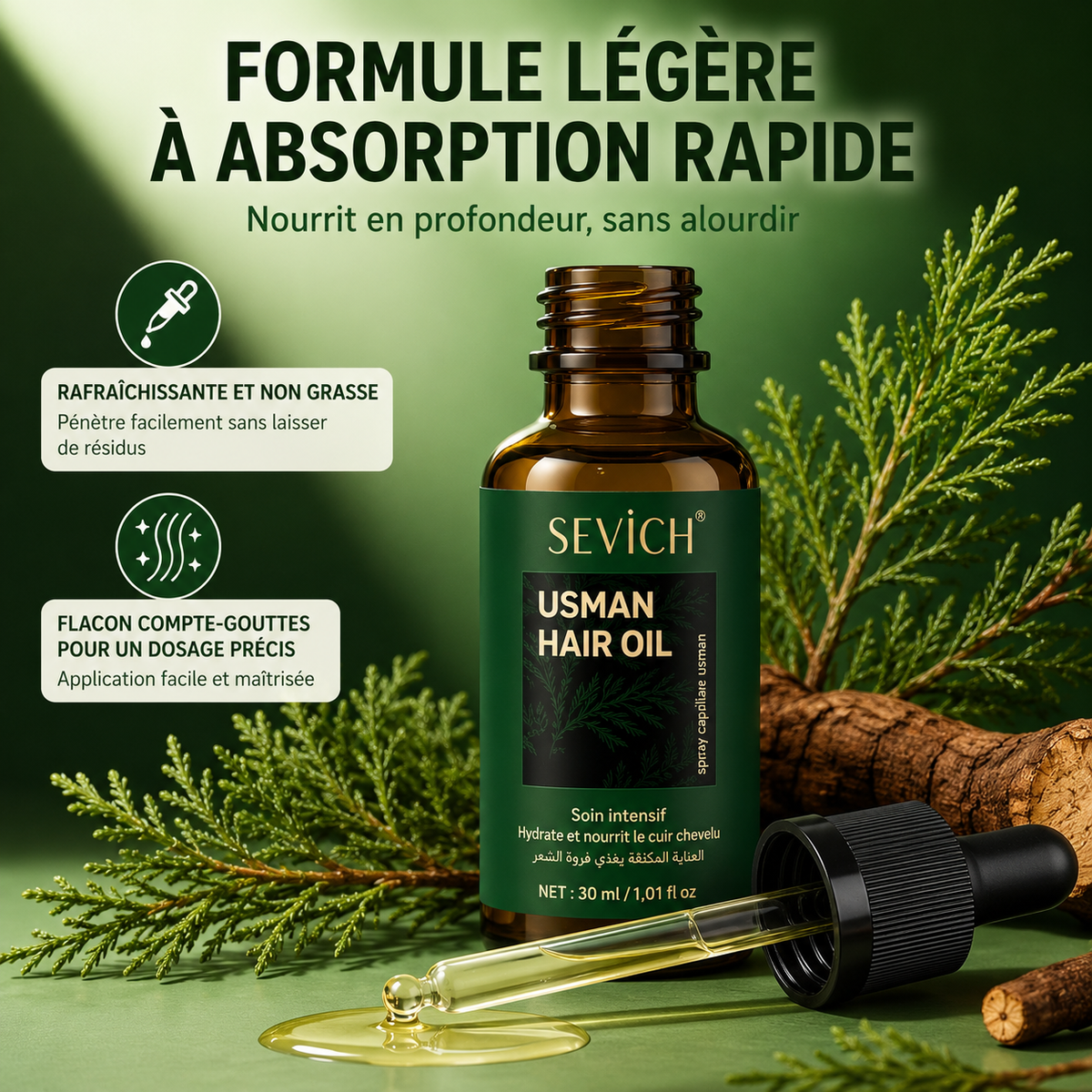 Kit de Soins Capillaires Usman – Huile, Spray & Savon – vue produit 3