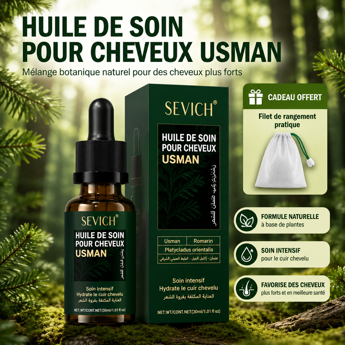 Kit de Soins Capillaires Usman – Huile, Spray & Savon – vue produit 6