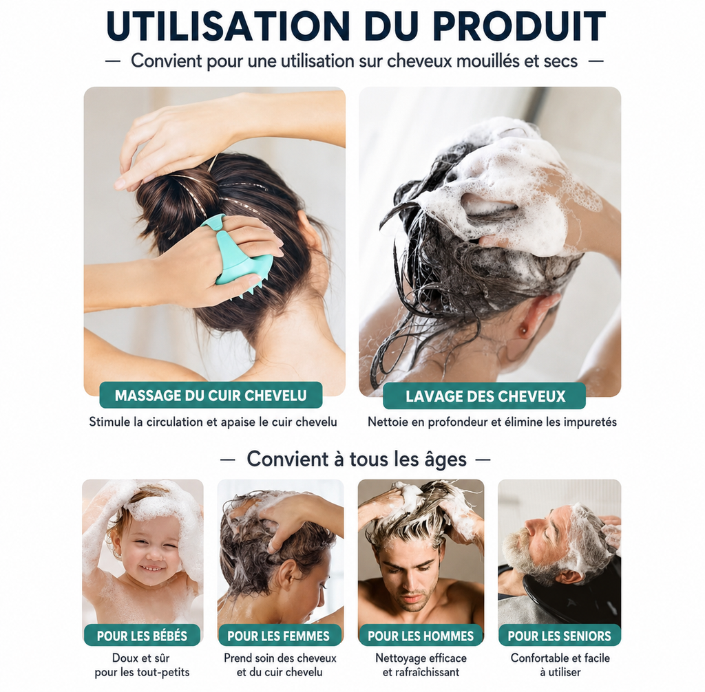 Kit soin du cuir chevelu – Brosse de massage & applicateur – vue produit 5