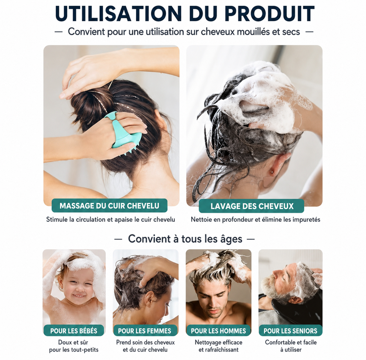 Kit soin du cuir chevelu – Brosse de massage & applicateur – vue produit 5