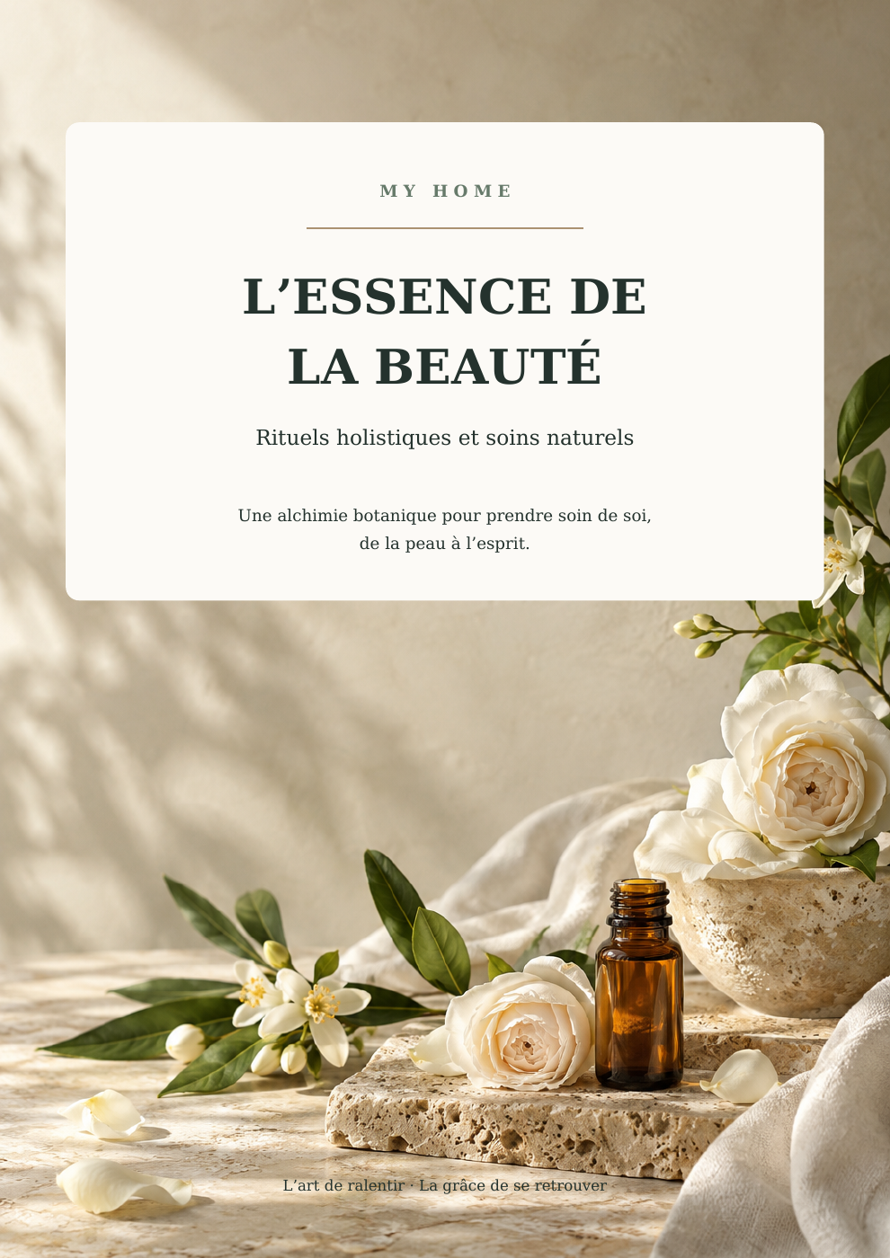 Couverture de L’Essence de la Beauté, e-book de soins naturels