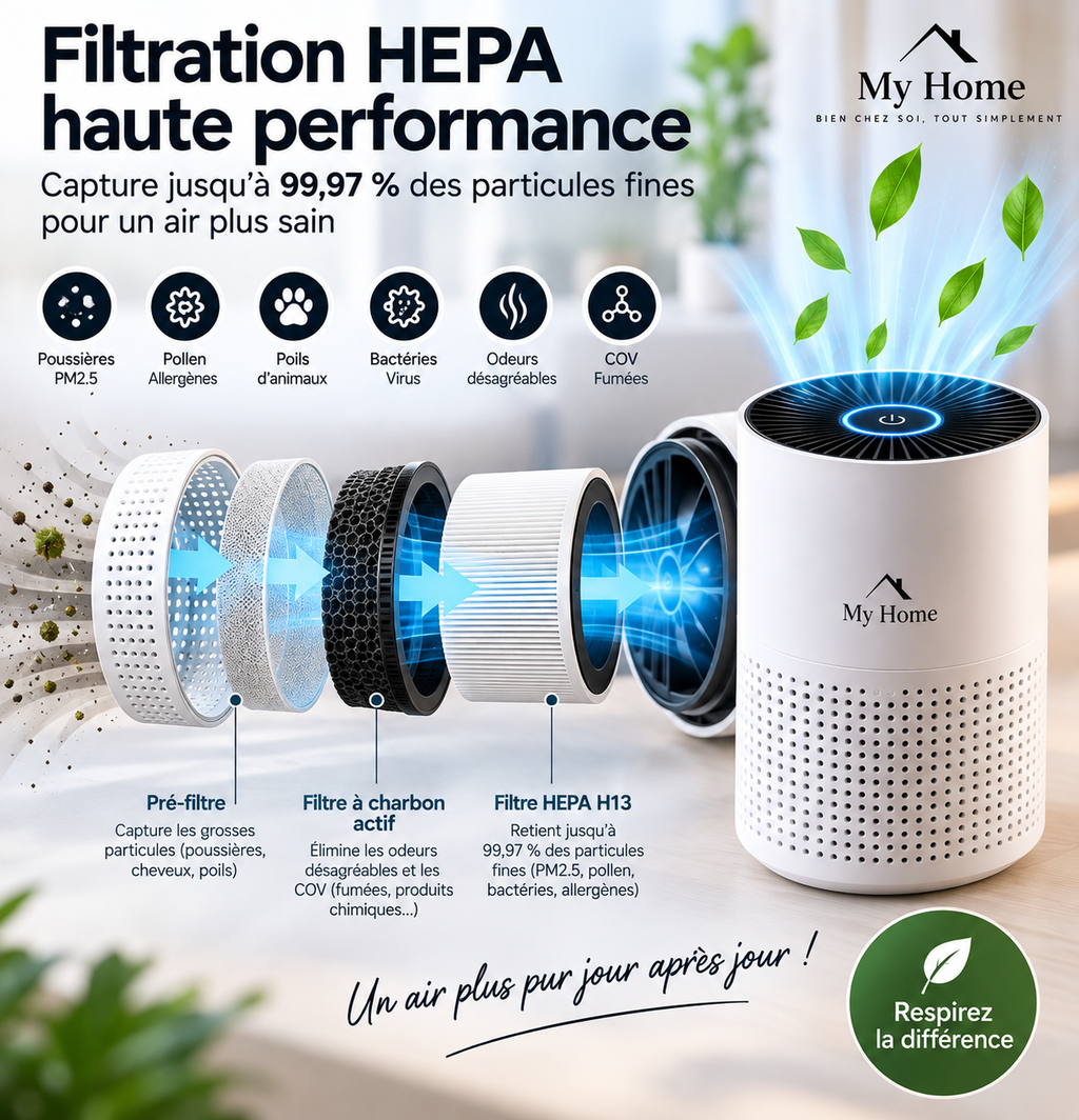 Mini purificateur d’air compact – vue produit 2